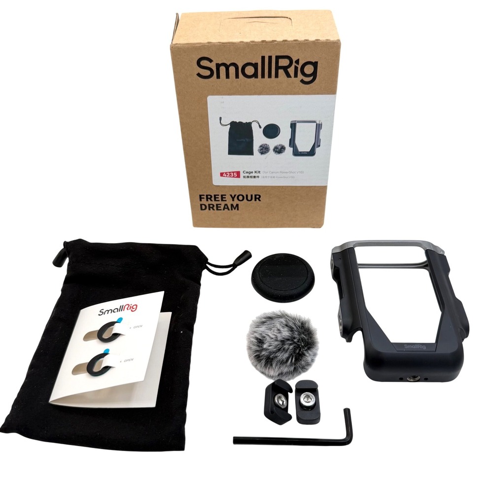 SmallRig Cage Kit 4235 Canon PowerShot V10 Black Vlogging Rig W/ Box Used Good